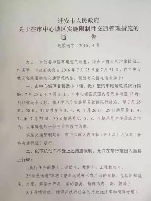 迁安限行最新动态及限行日小惊喜揭秘